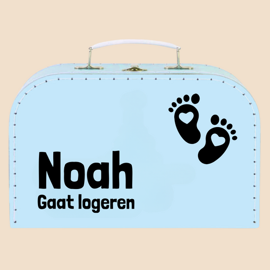 Kinderkoffertje blauw met naam