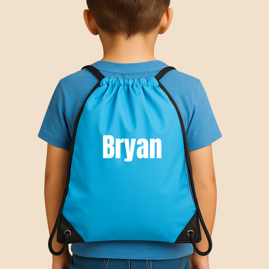 Gymtas blauw met naam