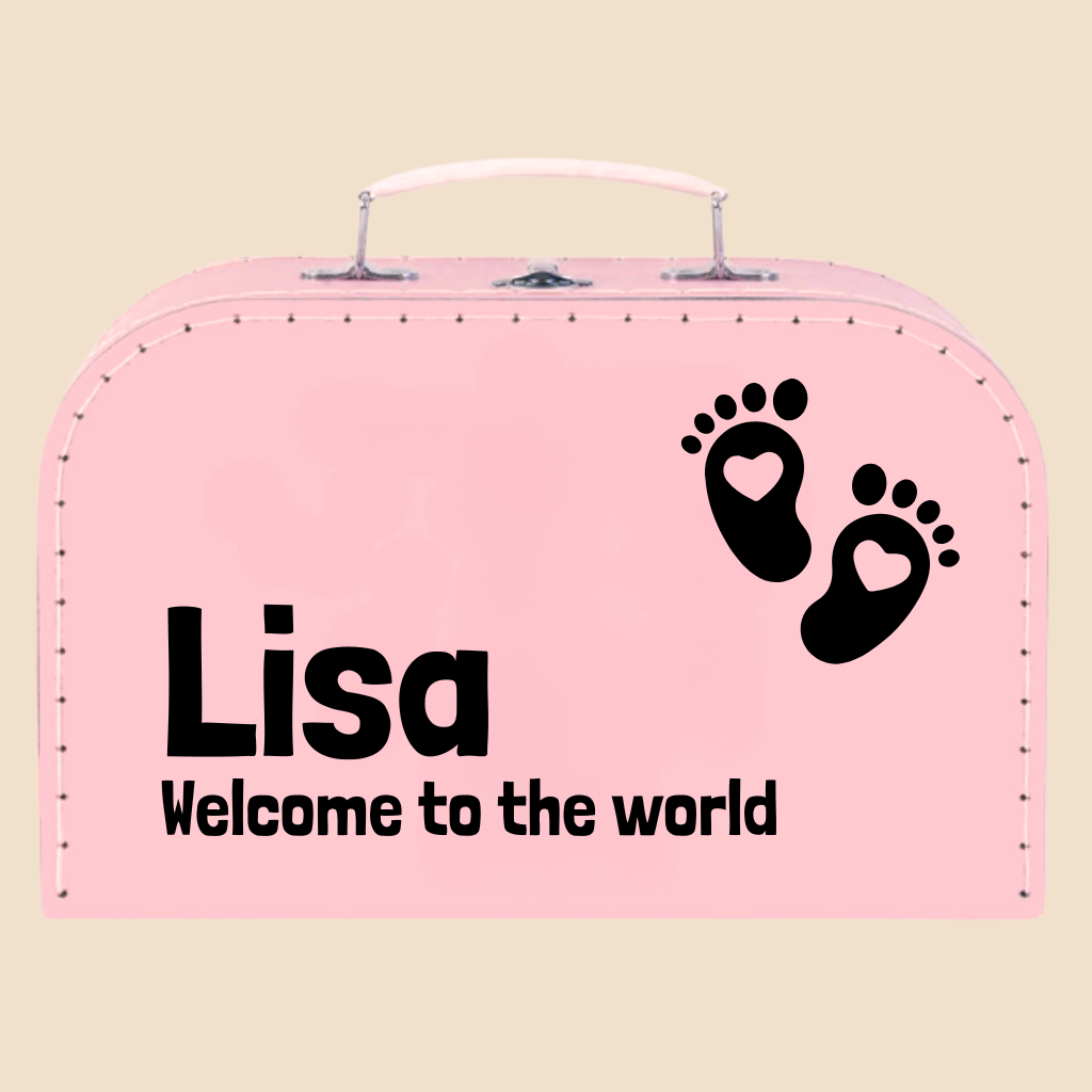 Kinderkoffertje roze met naam