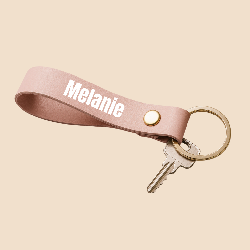Sleutelhanger roze met naam